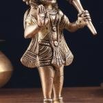 Pure Brass Standing Hanuman Ji Idol | 8.2" x 3.5" x 3" (20.8 x 8.9 x 7.6 cm) | Premium Temple Grade Art | Divine Protection Murti | Sacred Collection